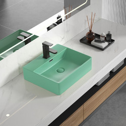 Inter Ceramic Επικαθήμενος Νιπτήρας Μπάνιου Πορσελάνης 50x42x13cm Πράσινος 5042LG