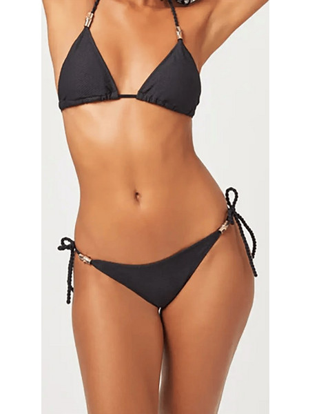 HEIDI KLEIN HEIDI KLEIN Bikini Slip με Κορδονάκια Μαύρο κανονική κάλυψη στο πίσω μέρος κορδόνια στο πλάι