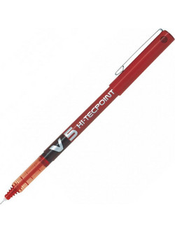 Pilot V5 Hi-Techpoint Στυλό Υγρής Μελάνης 0.5mm Κόκκινο BX-V5R