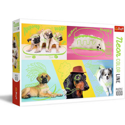 Puzzle Trefl Neon Color Line Cool Dogs 1000 Κομμάτια