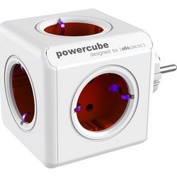 Allocacoc PowerCube |Original| Πολύπριζο 5 θέσεων - Κόκκινο - 1100RD/DEORPC