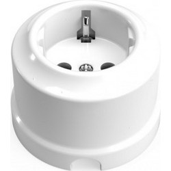 Πρίζα Σούκο Πορσελάνης Καλωδίων Porcelain Creative Cable-150061-Λευκό 150061