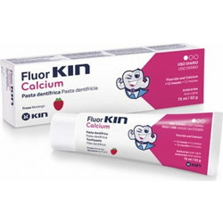 Kin Fluorkin Calcium Strawberry Flavor Childrens Παιδική Οδοντόκρεμα 75ml
