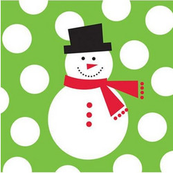 Χριστουγεννιάτικο Σετ Χαρτοπετσέτες ''Snowman Dots'' (100 τμχ.) Creative Converting