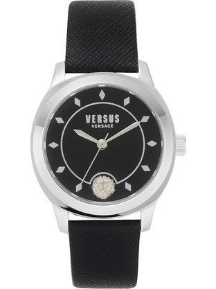 Versus Versace Γυναικείο Ρολόι με Μαύρο Δερμάτινο Λουράκι VSPBU0118