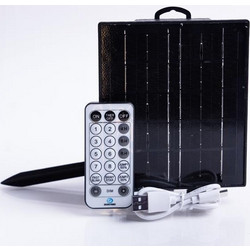 ΣΟΛΑΡ ΠΑΝΕΛ 31V/2.5W ΜΕ ΑΙΣΘΗΤΗΡΑ ΦΩΤΟΣ 122*140mm, 3.7V 1800MAH*2, 12 ΠΡΟΓΡΑΜΜΑΤΑ & TIMER, MNHMH & DIMMER, REMOTE CONTROL, IP44