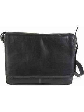 DOMLEATHERS DOMLEATHERS ΑΝΔΡΙΚΟΣ ΔΕΡΜΑΤΙΝΟΣ ΧΑΡΤΟΦΥΛΑΚΑΣ ΩΜΟΥ DL7010 ΜΑΥΡΟ