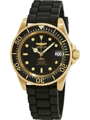 Invicta Pro Diver Ανδρικό Ρολόι Αυτόματο με Μαύρο Καουτσούκ Λουράκι 23681