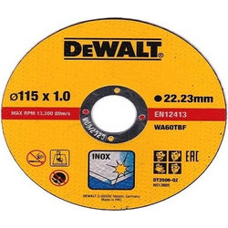 Dewalt Δίσκος Κοπής Inox Φ115 x 1,0mm - DT3506-QZ