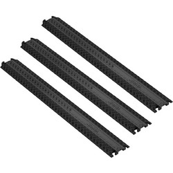 VEVOR 3 PCs Drop Over Cable Cover Ramp, χωρητικότητα φορτίου 2.000 lbs/άξονα, ράμπα προστασίας σωλήνα καλωδίου βαρέως τύπου, κάλυμμα καλωδίου δαπέδου για χώρους υψηλής κυκλοφορίας πεζοπορίας Εσωτερικό