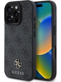Guess 4G Small Charm Back Cover Πλαστικό για iPhone 16 Pro Max Γκρι