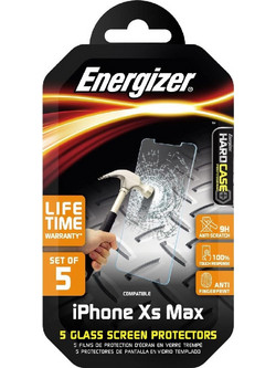 Energizer Tempered Glass Hard Case Professional 9H Anti Fingerprint για Apple Iphone Xs Max 5 Τμχ