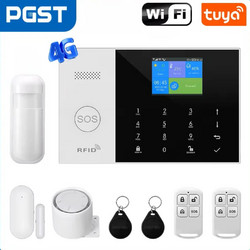 Tuya PG-105-4G Ασύρματο Σύστημα Συναγερμού με 1 Ανιχνευτή Κίνησης, 1 Αισθητήρα Πόρτας, 1 Σειρήνα, 2 Τηλεχειριστήρια, 2 Tag, Κέντρο, Πληκτρολόγιο (Wi-Fi / GSM)