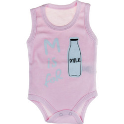 Moon αμάνικο βρεφικό κορμάκι M is for Milk