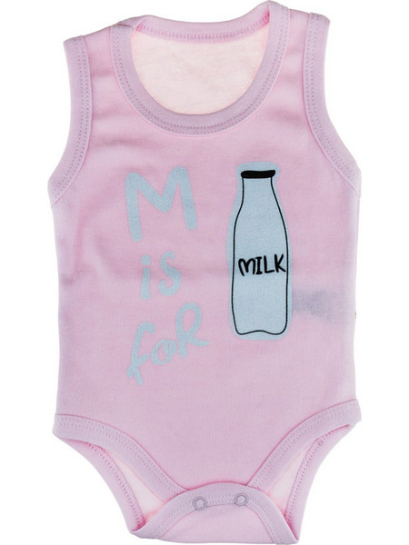 Moon αμάνικο βρεφικό κορμάκι M is for Milk