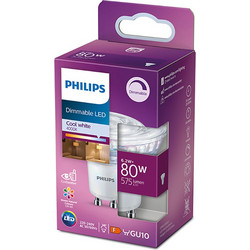 Philips GU10 LED Spot Bright White dimbaar Bulb 6.2W (80W) (LPH00636)
