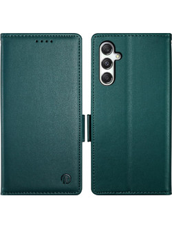 Θήκη Samsung Galaxy M35 5G DIERFENG DF 010 Foldable Series με βάση στήριξης, υποδοχή καρτών και μαγνητικό κούμπωμα Flip Wallet από συνθετικό δέρμα και εσωτερικό TPU πράσινο σκούρο