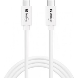 Καλώδιο Φόρτισης SANDBERG (136-53) USB-C σε USB-C - 100W, PD 3.0, QC, USB 3.2 - 1m - Λευκό 136-53