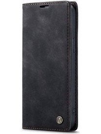 WALLET LEATHER CASE IPHONE 16 PLUS - BLACK