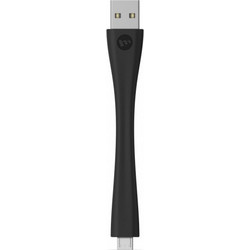 Mophie memory-flex Εύκαμπτο Καλώδιο microUSB 10 εκατοστά - μαύρο-2988_USB-MICRO-4IN-BLK-Μαύρο 2988_USB-MICRO-4IN-BLK