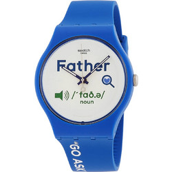 Swatch All About Dad Ανδρικό Ρολόι με Μπλε Καουτσούκ Λουράκι SO29Z704