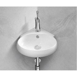 Sanindusa Harmony Opal Κρεμαστός Νιπτήρας Μπάνιου Γωνιακός Πορσελάνης 36x38x15cm Λευκός 2001010