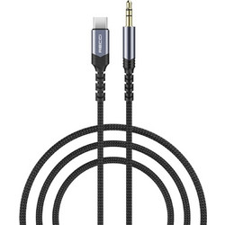 Recci 3.5mm to Type-C Καλώδιο Μαύρο 1.2m