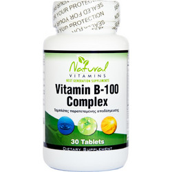 Natural Vitamins B-100 Complex 30 Ταμπλέτες
