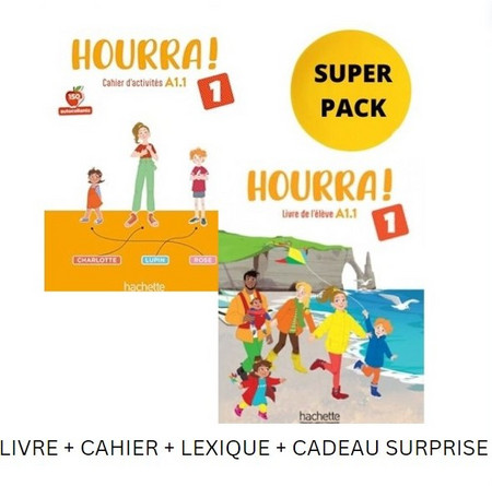 HOURRA! 1 SUPER PACK (LIVRE + CAHIER + LEXIQUE + CADEAU SURPRISE)