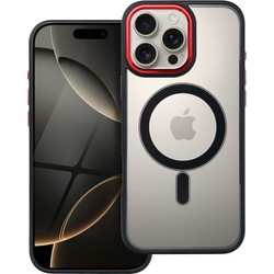 iS TPU MAG COLOR EDGE IPHONE 16 PRO MAX trans black red backcover