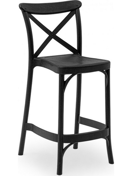 Capri 65 σκαμπό bar ανθρακι Ύψος καθίσματος 65cm 49x54x98,6(65)cm