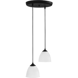 Heronia Lighting Ovo Pendel BL-WH Κρεμαστό Φωτιστικό Οροφής Δίφωτο Λευκό 35-0032