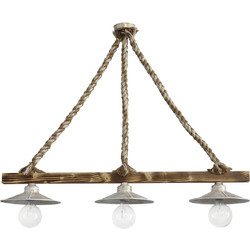 Heronia Lighting Κρεμαστό Φωτιστικό Οροφής Ράγα Τρίφωτο E27 Λευκό 150RAGA 3/L ROPE