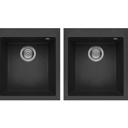 Elleci Quadra 200 Υποκαθήμενος Νεροχύτης Γρανίτη 2x Ghisa 41x50cm