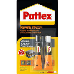 PATTEX N27 POWER EPOXY Κόλλα μετάλλων εποξική σωληνάρια - Υγρό μέταλλο 22gr (02-022-006)