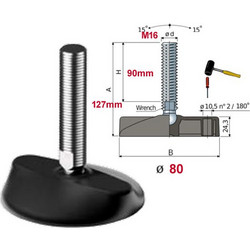 TeCom 25/7462 Γαλβανιζέ πέλμα βάσης O80 M16