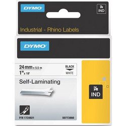 Ταινία Dymo 1734821 IND Rhino Self-Laminating Black on White 5.5m x 24mm