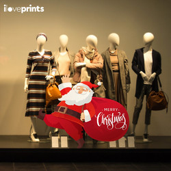 Αυτοκόλλητο Βιτρίνας Άγιος Βασίλης Merry Christmas