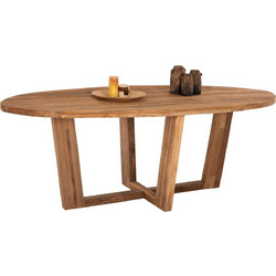 HomeMarkt Τραπέζι Τραπεζαρίας Carib Οβάλ Ξύλινο HM9560