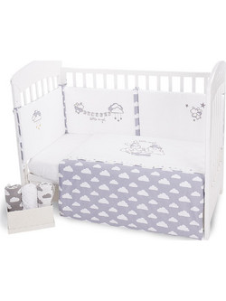 KikkaBoo Little Angel Clouds Σετ Κούνιας 60x120cm Grey 3τμχ