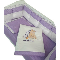 Beboulino Sweet Sleep Σετ Κούνιας 60x120cm Violet 5τμχ