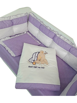 Beboulino Sweet Sleep Σετ Κούνιας 60x120cm Violet 5τμχ