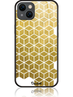 Gold Cubes Θήκη Κινητού Σχέδιο 50038 - iPhone, iPhone 15 Plus, Tempered Glass Case