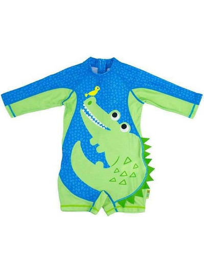 Zoocchini Alligator Αντηλιακό UV Βρεφικό Μαγιό Ολόσωμο για Αγόρι Μπλε Πράσινο ZOO12411