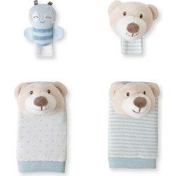 Interbaby Bear Σετ 4 Τμχ Καλτσάκια & Περικάρπια Κουδουνίστρες Blue