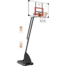 VEVOR Μπασκέτα, Ρυθμιζόμενο Ύψος 7,6-10 ft (2,32-3,05 m) Φορητό Σύστημα Ταμπλό, Μπασκέτα & Στόχος 50 inch (127,0 cm) Σετ Μπάσκετ για Παιδιά & Ενήλικες με Ρόδες, Βάση και Γεμιζόμενη Βάση, για Εξωτερικό