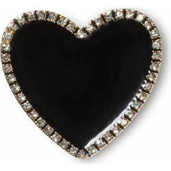 Crocs Charms Jibbitz Black Heart With Gold Outline 10011084