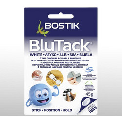 Bostik Κόλλα Αυτοκόλλητο Επαναχρησιμοποιήσιμη σε μορφή πλαστελίνης Blu Tack Original 45gr λευκό | 31058458