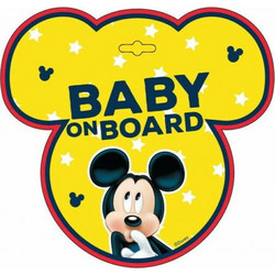 Σήμα Αυτοκινήτου Με Βεντούζα Baby on Board Seven Mickey 9612