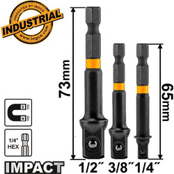 Αντάπτορες για Καρυδάκια 1/4"-3/8"-1/2" Σετ 3 τεμ